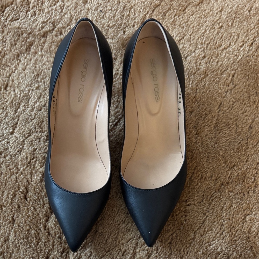 Sergio Rossi Black Leather Heels